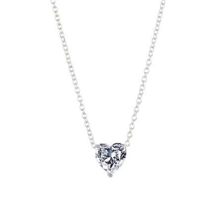 Krystallhjerte anheng halskjede kvinne kort kjede halskjede
