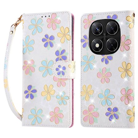 Xiaomi Redmi Note 14 Pro 5G/Poco X7 5G Kotelo RFID-suojattu Kukka Nahkainen Puhelinkotelo