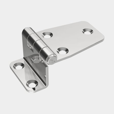 Bisagra de escotilla Roca, 67.5 x 37 x 20 mm, con bisagra desplazada, acero inoxidable