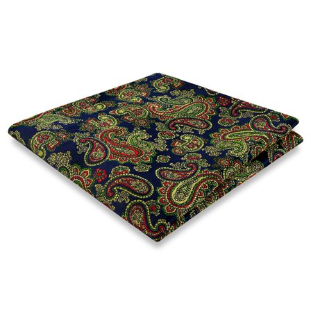 Kolorowa, jasnoniebieska, jedwabna poszetka we wzór paisley dla mężczyzn - Wzorzyste poszetki