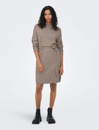 ONLY Onlleva Ls Belt Dress Ex Knt - Beige - XS
