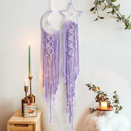2 ST Drömfångare Star Moon Drömfångare Boho Dream Catcher