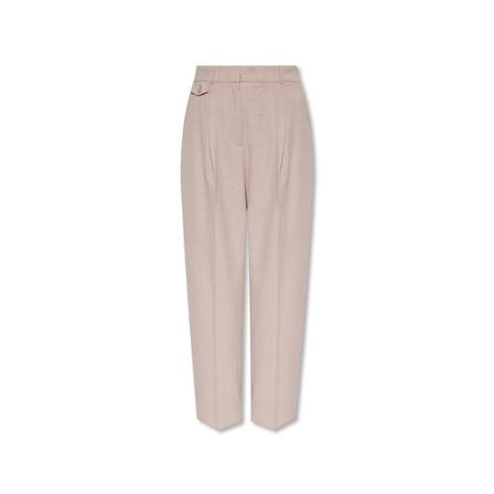 Samsøe Samsøe, Loose-fitting trousers Beige, Dames, Maat:L,stof