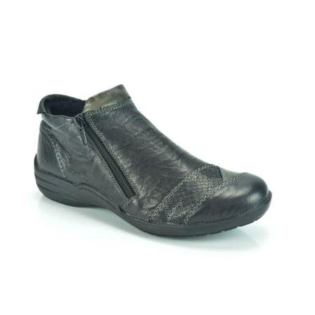 Remonte Schoenen EnkelBotje + Print DZ , Zwart , Dames , Maat: 40 EU