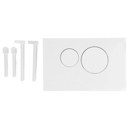 Hvid ABS Dual Skyl Toilet Tank Panel Firkantet Rund Knap Skjulte Søjler