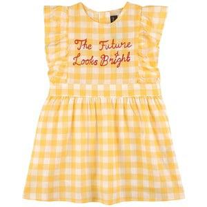 Mini Rodini Yellow Gingham Check Woven Dress 128/134 cm - Dresses - 128/134 cm - Yellow