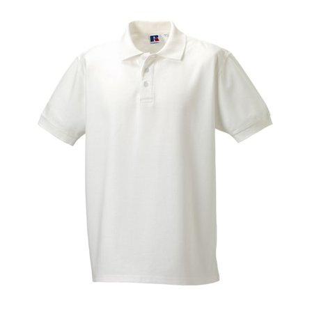 Russell Herr Classic Polo-skjorta för män, 4XL, vit