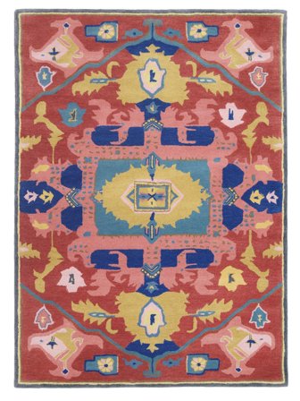 Precious 160X230 Rojo/Multicolor Medallón Alfombra De Lana