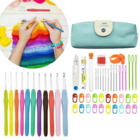 Hæklet - 52 dele hæklet kroge sæt med tilbehør