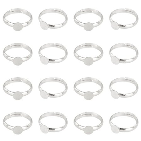 40 stk. Justerbare Blank Ringe, Sølv Ringe Base Pad Messing Finger Ring Indstillinger Komponenter til Smykker Ring Cabochon Fremstilling Valentins 