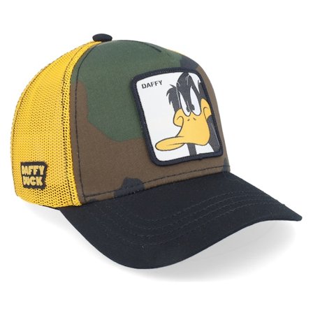 Capslab - Looney Tunes Daffy Duck Camp/Yellow/Black Trucker Trucker Camo Cap - @ Hatstore