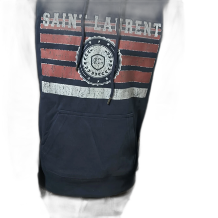 Mörkblå Saint Laurent hoodie