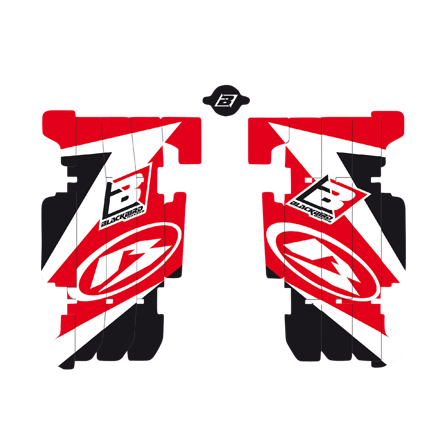 Dekorset Komplett + Sitzbankbezug Blackbird Kylarskydd Rot-Schwarz-Weiß - Beta RR 500 4T 2019-2019