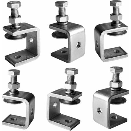 Kraftige C-klemmer i 304 rustfritt stål fra Pieces, for klemmer, tang og strekkfisker, trebearbeidingsverktøy, DIY og bilreparasjon