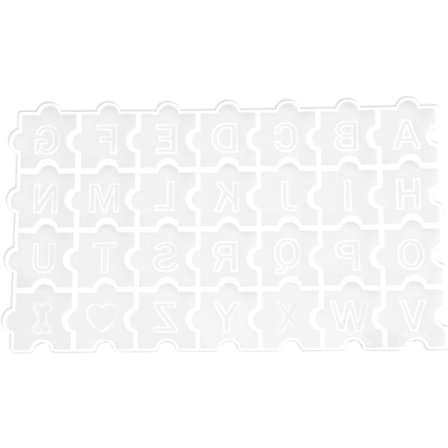 Silikoneform til alfabetpuslespil, 26 bogstaver, silikoneform, hundeben og hjerte, form til hobby, dekoration, staveværktøj