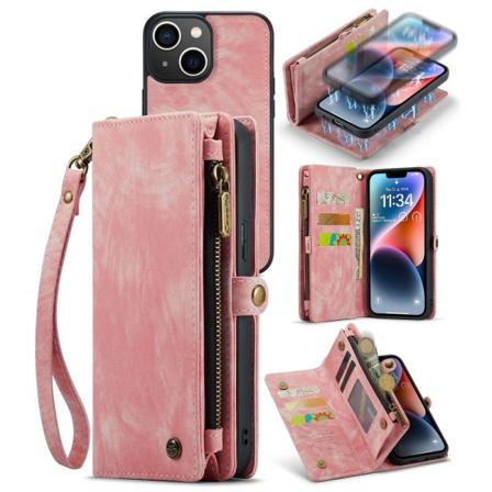 CaseMe Multi-Slot 2 i 1 Pungetui iPhone 14 Rosa