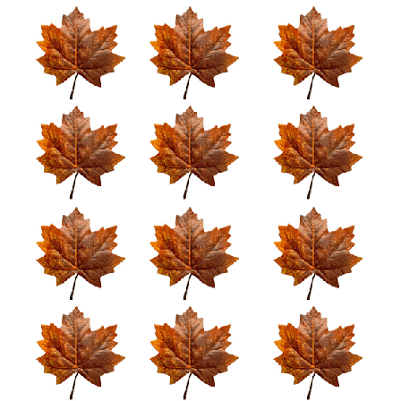 Kunstige ahornblade og efterårsblade bruges til