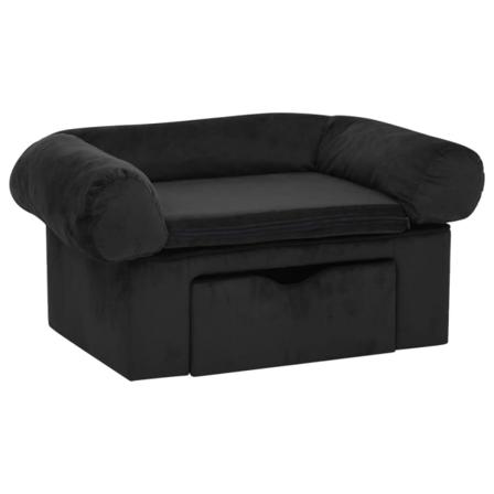 Vidaxl Hundsoffa Med Låda Svart 75x50x38 Cm Plysch Svart