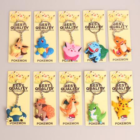 10 Magiske Baby Kjæledyr Elf Nøkkelring Pikachu Miaofrog Snorlax Sandshrew Rask Drage Henger 10 Pieces