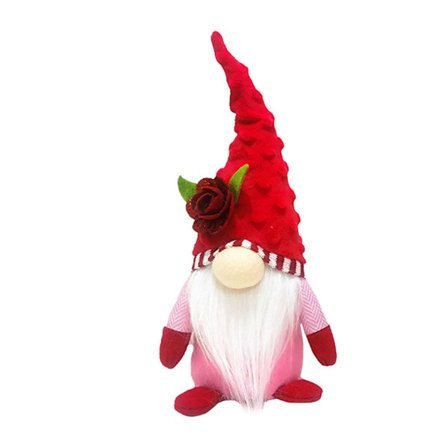 Alla hjärtans dag rosor ansiktslös äldre hem fönsterdekoration Rudolph figurin prydnad