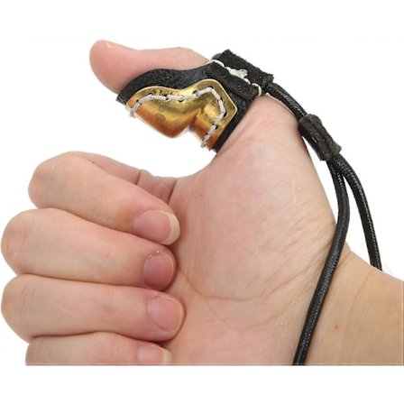 Bågskyttehandske Jakt Tumskydd, Bågskytte Tumring, Mässing Mjukt Läder Tumskyddsring Bågskytte Fingerskydd för Traditionell Båge