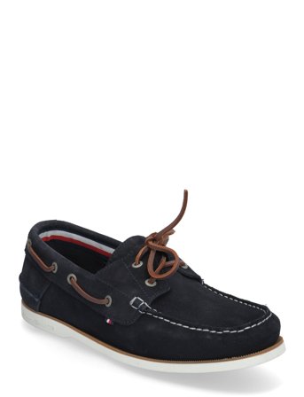 Tommy Hilfiger Th Boat Shoe Core Suede - Navy - 40