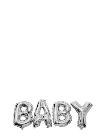 Joker Foil Balloon Text Baby 40 Cm - Silver - 40 cm