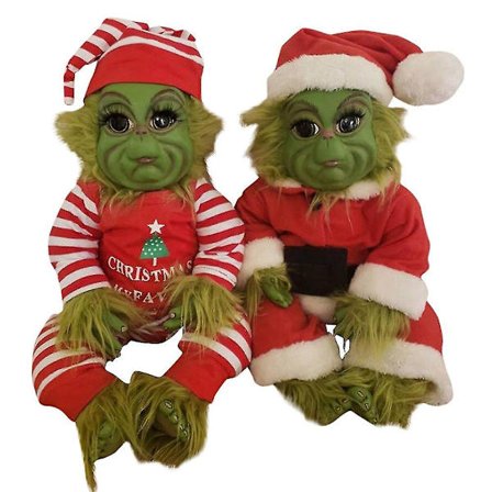 The Grinch Christmas Plysj Doll Reborn Baby Grinch utstoppet lekegave