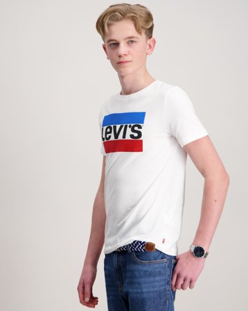 Levi's LVB SPORTSWEAR LOGO TEE Wit T-shirts Jongens - Kids Brand Store