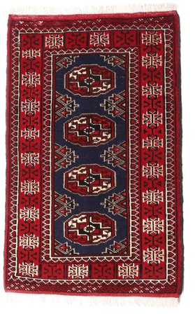 Turkaman Vloerkleed Handgeknoopt 61X95 Donkerrood/Donker Roze Perzië/Iran