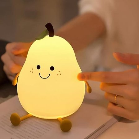LED Nattlampa Silikonpäron, mjuk djurformad touch-LED-lampa i silikon, dimbar med timer, bärbar, uppladdningsbar, för barnrum