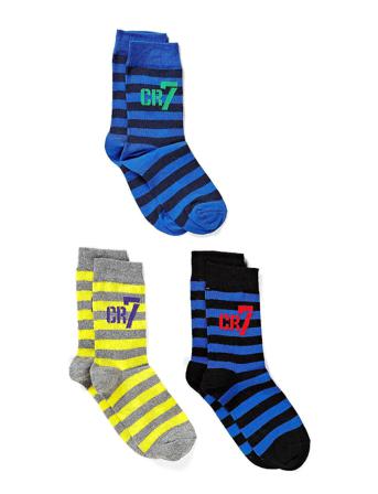 Cr7 Kids Socks 3-Pack Socks & Tights Socks Monivärinen/Kuvioitu CR7