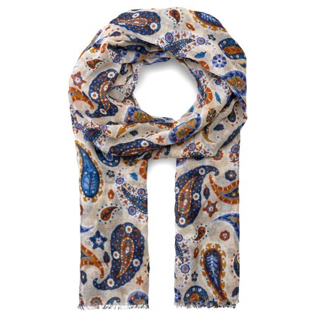 Virtuo | Luonnonvalkoinen Paisley Villahuivi for Men