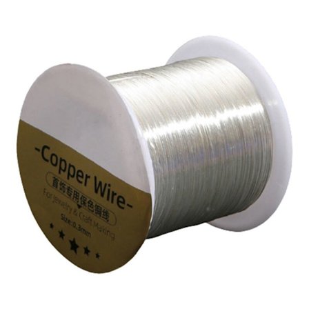 Kobber (28 Gauge, 1050 fot) Anodisert Håndverk Blomsterfarget Kobberperler - Sølv