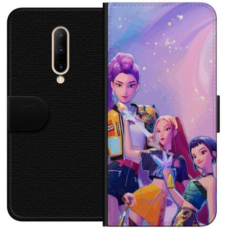 Yhteensopiva Lompakkokotelo OnePlus 7 Pro Tulevaisuuden popdivat neonväreissä, joilla on taianomaisia yksityiskohtia unenomaisen galaksitaustan edes