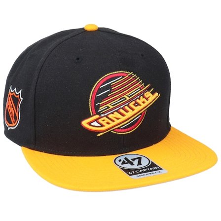 47 Brand - Negro snapback Gorra - Hatstore Exclusive x Vancouver Canucks Sure Shot Two Tone Captain Black/Yellow Snapback @ Hatstore