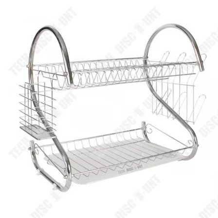 Diskställ - TD - Dubbelskikt - Rostfritt stål - Praktisk förvaring - Köksaccessoarer