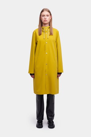 Stockholm Long Matte Print Raincoat Gold