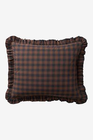Jotex - Frill Tyynyliina Röyhelöinen Orgaaninen 60x50 Cm Ruskea/musta Ruskea/musta - LAUREN - Osta Tyynyliinat Jotex