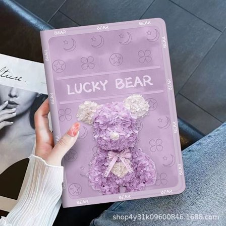 Stilrent skal för iPad 10/11 10.9" 3D Björn Ljuslila Silikon Mini