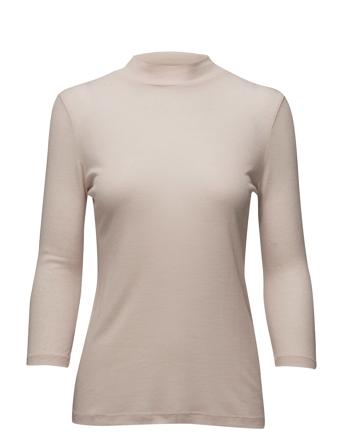 Filippa K 3/4 Sleeve Mock Neck Beige