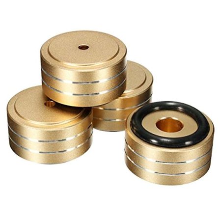 4 stk 40x20mm Aluminium Hifi Forsterker Høytaler Isolasjonsstativ Platespiller Dac Fotpute (gull)