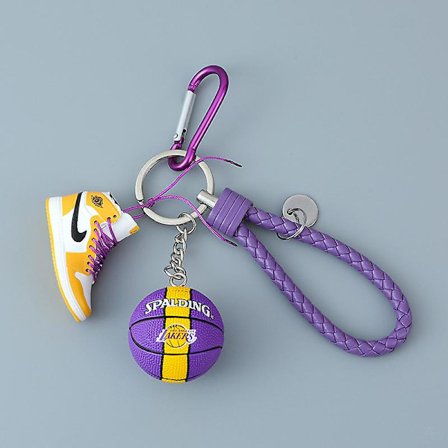 Klassinen 2022 1:6 Realistinen Min 3d Jordan Koripallo Avainnauha Mini Kengällä, Keltainen, 5cm