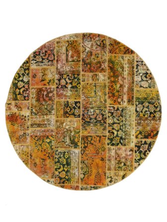 Patchwork Teppich Ø 200 Wolle