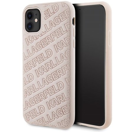 Karl Lagerfeld Quiltat K-mönsterfodral för iPhone 11 / Xr - rosa