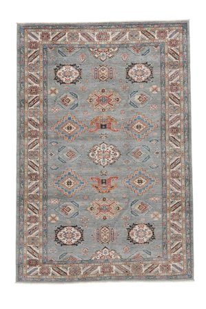 Tapete Kazak Ariana 205X302 Cinza Escuro/Castanho (Lã, Afeganistão)