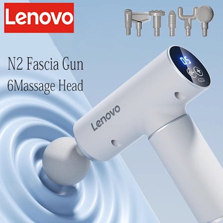 Original Lenovo Professional Grade Fascia Gun N2 N3 Series Muskelafspændingsmassageapparat LED Touch Screen 6-8Massagehovedgaver