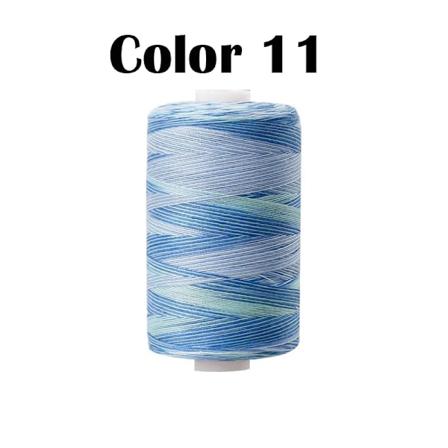 402 Sytråd 5 Färg Färgad Regnbåge Gradient Polyester Tråd För Hemsyn 1000 Yard Spool Broderier Hög Kvalitet Color 11