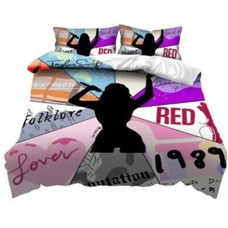 Stjerne tredelt 3D digitalt tryk sæt dynebetræk pudebetræk sengetøj