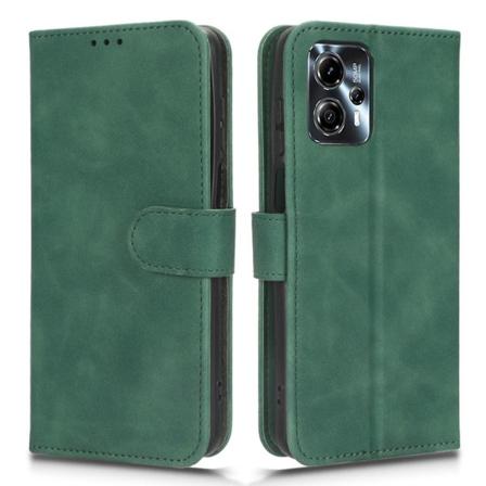 SKALO Motorola Moto G53 5G Matt PU-læderpungetui - Grøn Green